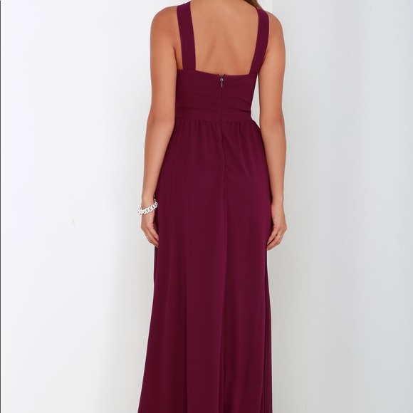 AIR OF ROMANCE BURGUNDY MAXI DRESS - Picture 3 of 3